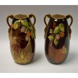 A pair of Carltonware Rouge Royale vases, Spider's Web pattern,