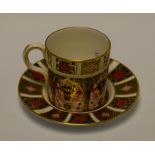 A Royal Crown Derby 1128 pattern coffee can and saucer