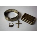 A Victorian silver Aesthetic Movement hinged bangle,