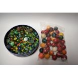 Toys and Games - Victorian and later marbles, assorted sizes and colours, billiard balls, etc.