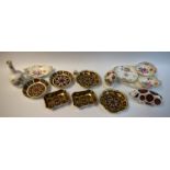 Ceramics - a pair of Royal Crown Derby 1128 pattern shaped rectangular trinket dishes;