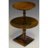 A 19th century treen two tier jewellery stand