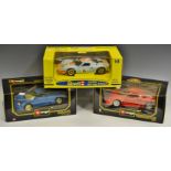 A Burago Ferrari F40 (1987); another, Bugatti EB110 (1991); a Revell Ford GT-40, Le Mans 69,