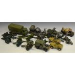 Toys - various military vehicles including a Britains Scout Car Daimler Mk.