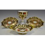 Royal Crown 1128 pattern goblet; a Royal Crown 2451 pattern trinket dish,