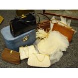 Ladies Ephemera - Lady's handbags; hat; vanity case;