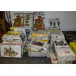 Military Models - various WWII assembley models, including Tamiya, Tristar, Dragon , Roden, Revell,