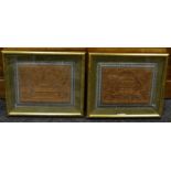 A pair of late 19th century/early 20th Indian rectangular sandlewood panels,