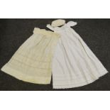 Texties - Victorian silk child's christening gown ; another similar ;