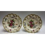 A pair of Royal Crown Derby shaped circular Derby Days cabinet plates, 25cm diameter, printed marks,