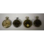 Watches - a Military issue GSTP pocket watch, black dial, Arabic numerals, white subsidiary seconds,