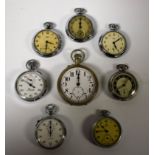 Watches - a silver plated Berndorf Alpacca oversized open face pocket watch, white dial,