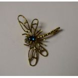 A 9ct gold brooch, as a dragonfly,