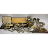 Silver Plate and Flatware - a fluted bowl; a large mustard,