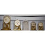 Clocks - a Bentima domed tortion timepiece; others,