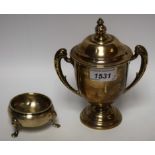 A George V silver two-handled pedestal trophy cup and cover,