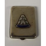 Advertising - a silver vesta case,