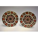 Royal Crown Derby - a pair of 1128 Imari side plates, 21.