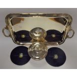 Silver Plate - a rectangular two handled tray,