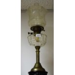 A Victorian brass oil lamp,