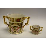 A Royal Crown Derby Imari 1128 pattern two handled loving cup, 7.