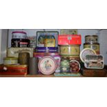 Tins - some advertising including Squirrel Confections, Blue Bird Confectionary,