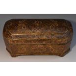 A 19th century Kashmiri canted rectangular box and cover,