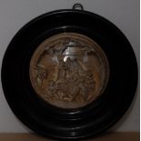 A 19th century French composition roundel, in relief with an allegory of fecundity,