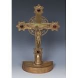 A 19th century French brass Corpus Christi pole head,