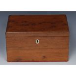 A 19th century mahogany slope top stationery box,