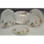 Six 19th century Continental porcelain plates,