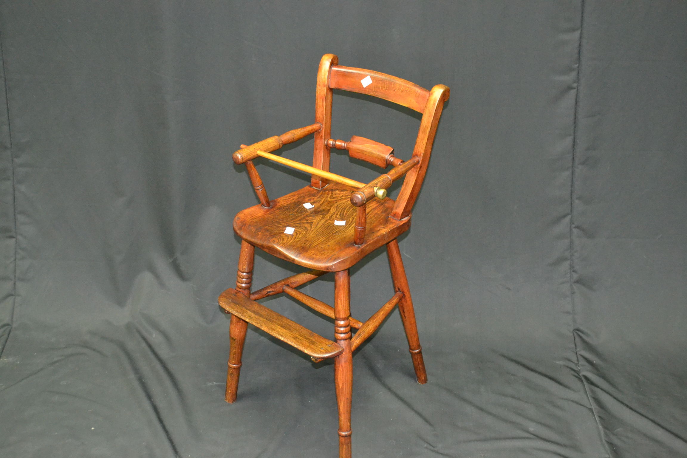 A Victorian pine bar back child's high chair,