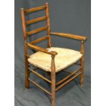 A 19th century rush seated child's chair