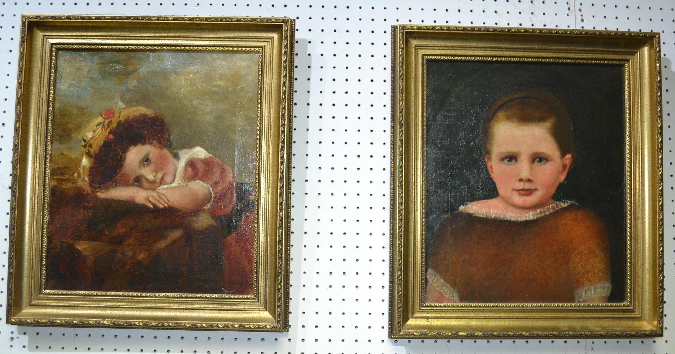 English School A pair, Portraits of Children unsigned,