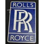A cast metal reproduction Rolls Royce wall plaque