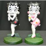 Two reproduction cast metal Betty Boop doorstops