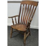 A Victorian elm kitchen chair