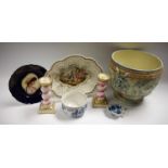 Ceramics - a 19th century Meissen leaf shaped butter boat,