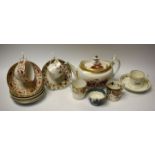 Ceramics - a Chamberlain Worcester boat shaped teapot and cover,