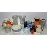 Ceramics and Glass - early 19th century salt glazed stoneware; graduating set of three ale jugs;