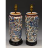 A pair of 19th century Japanese cylindrical vases,