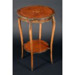 A 19th century gilt metal mounted rosewood and marquetry shaped circular occasional table,