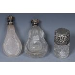 A 19th century Continental silver mounted flattened double gourd scent bottle,