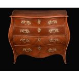 A 19th century French kingwood bombe shaped commode,