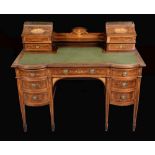 A late Victorian rosewood and marquetry desk by Edwards & Roberts,