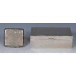 A Chinese silver rectangular cigarette box, hinged cover, sandalwood interior, 16.