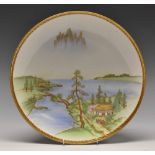 A Japanese Satsuma porcelain circular charger,