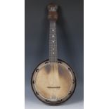 A George Formby C model banjo ukulele, by John E. Dallas & Sons, London, no.