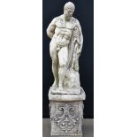 A Grand Tour design composition garden figure,of the Farnese Hercules,