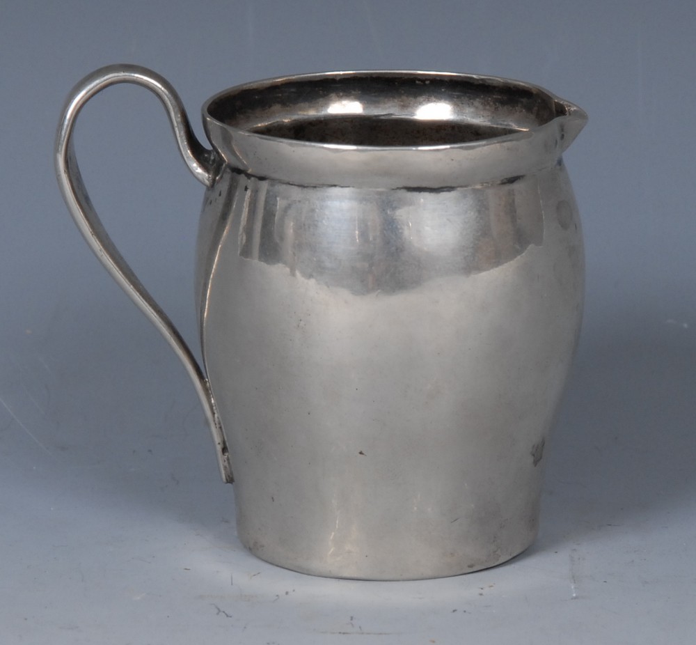 A 19th century Austro-Hungarian Empire silver ovoid jug, scroll handle, 6.